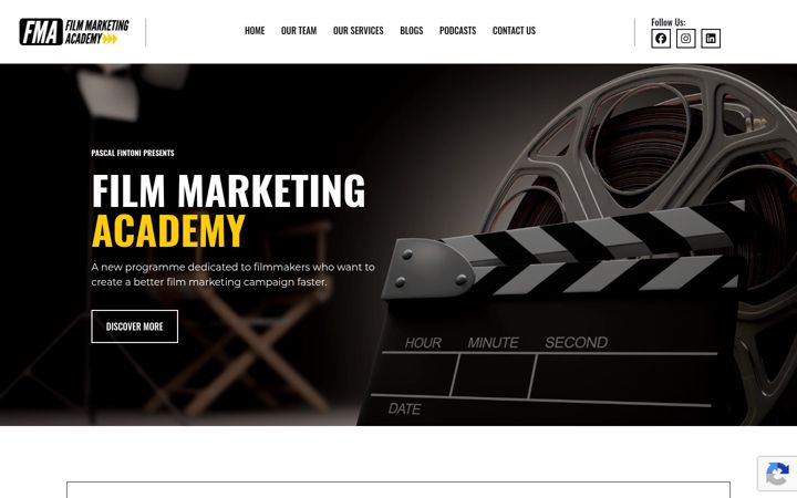 Screenshot of filmmarketingacademy.com