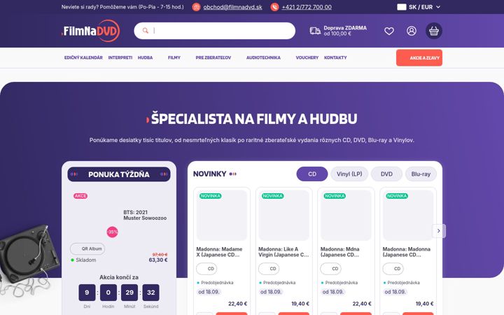 Screenshot of filmnadvd.sk