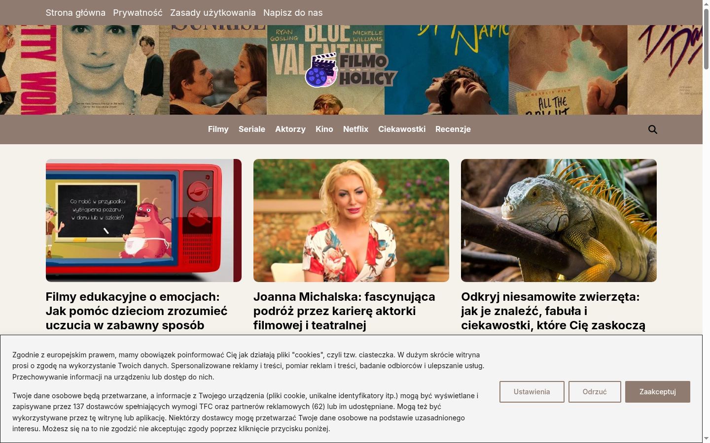Capture d'écran de la bannière de consentement affichée avant toute interaction