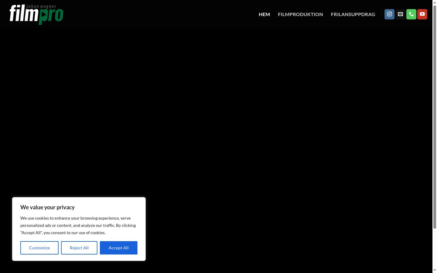 Screenshot del banner di consenso mostrato prima di qualsiasi interazione