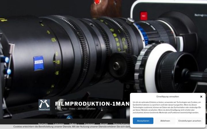 Screenshot of filmproduktion-1mann1wort.de