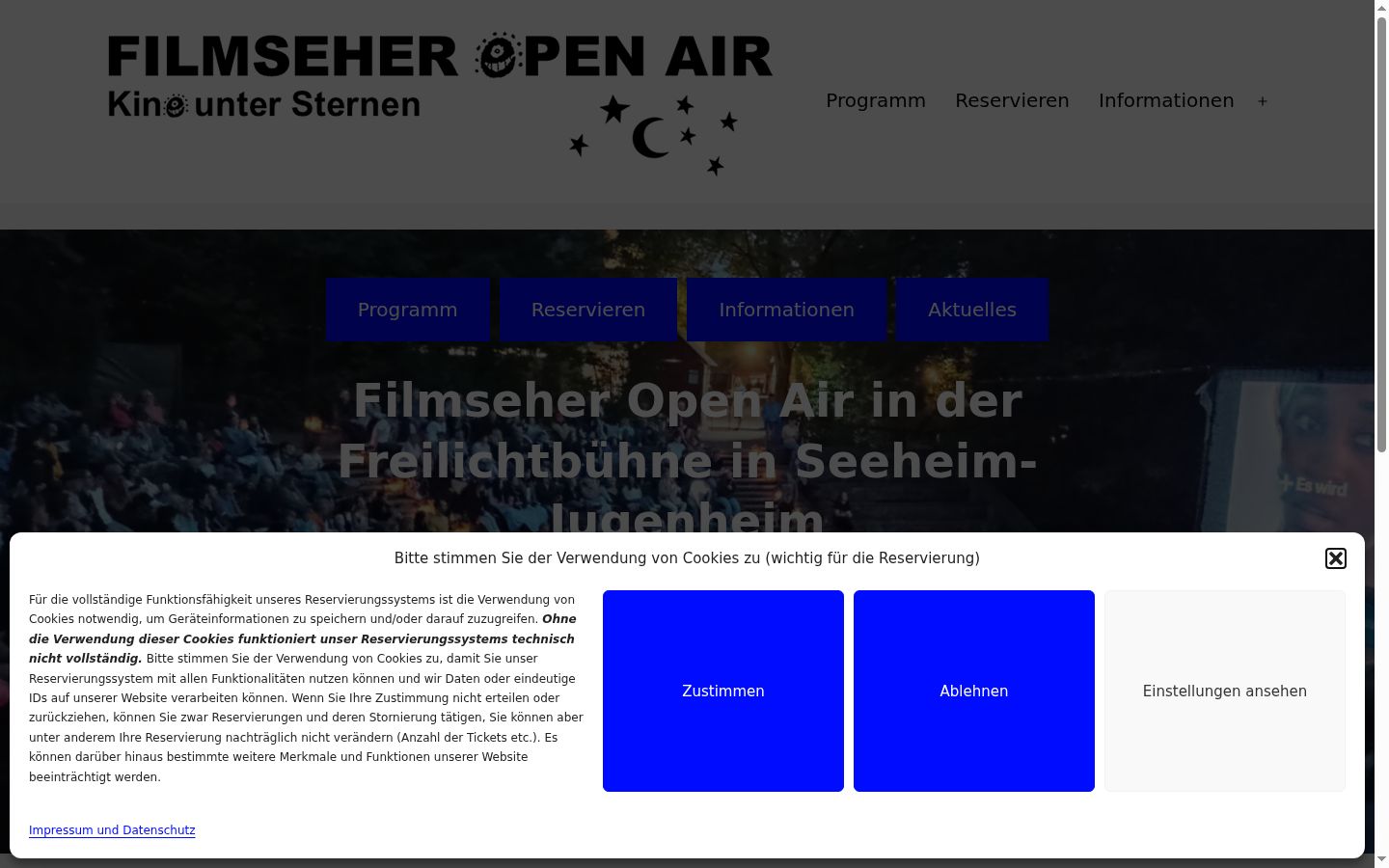 Screenshot del banner di consenso mostrato prima di qualsiasi interazione