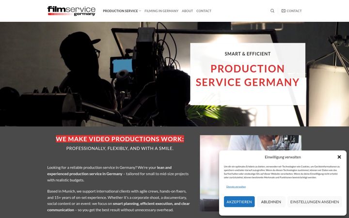 Screenshot of filmservice-germany.com