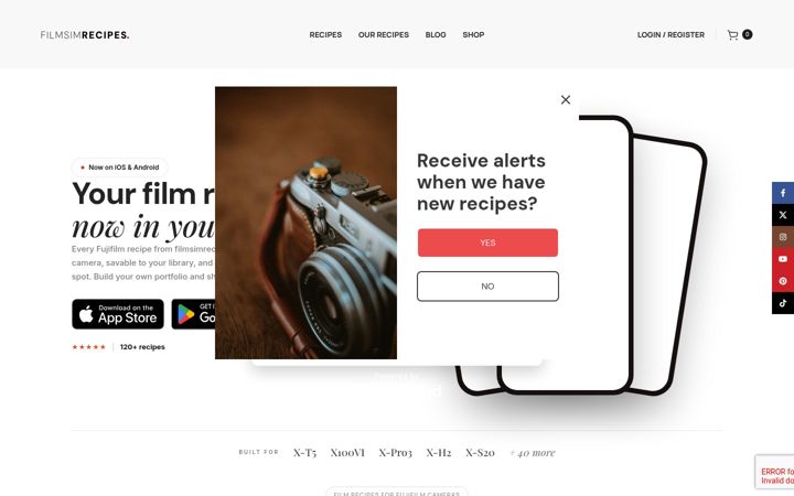 Screenshot of filmsimrecipes.com