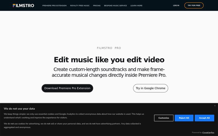 Screenshot of filmstro.com