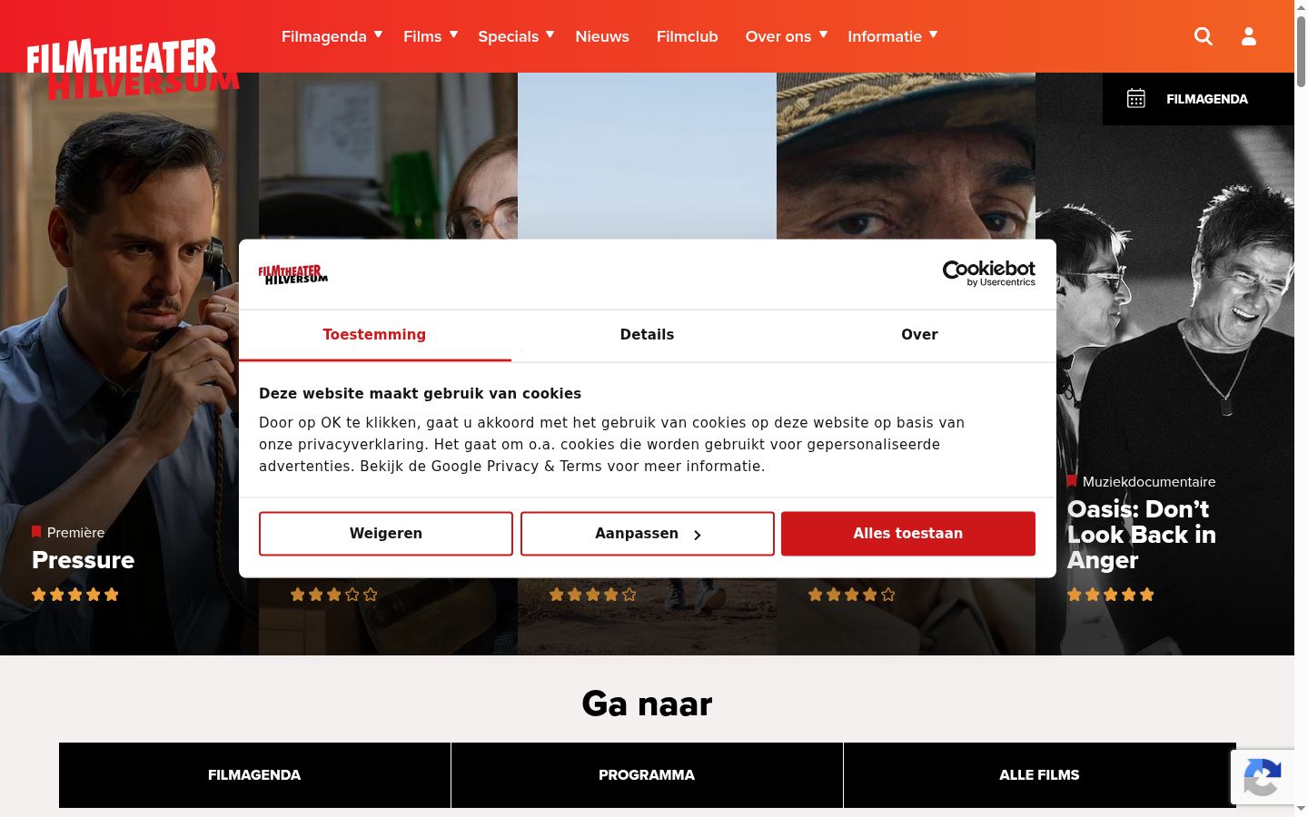 Screenshot des Einwilligungsbanners vor jeglicher Interaktion