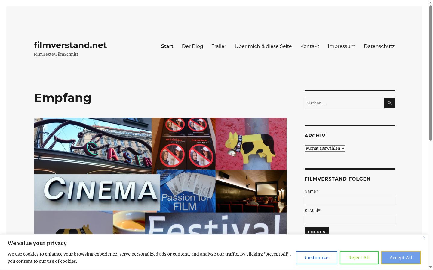 Screenshot tal-banner tal-kunsens muri qabel kwalunkwe interazzjoni