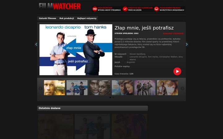 Screenshot of filmwatcher.pl