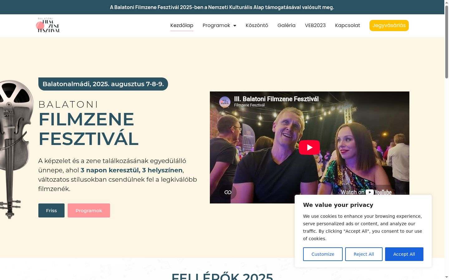 Screenshot of the consent banner shown before any interaction