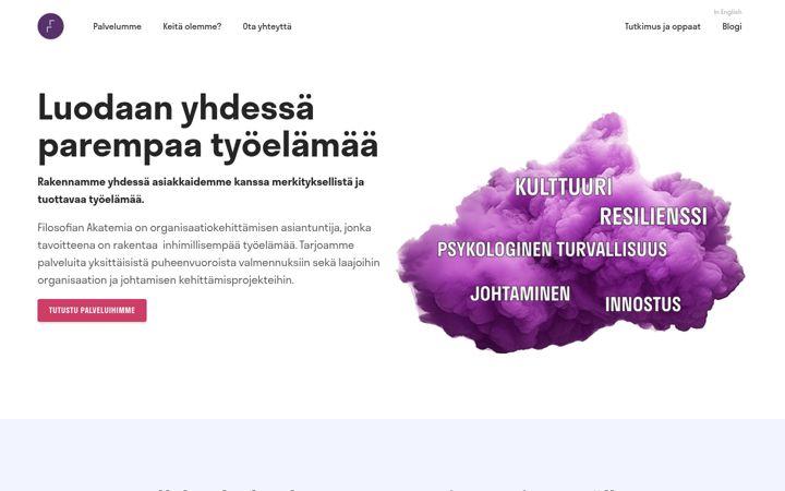 Zrzut ekranu filosofianakatemia.fi