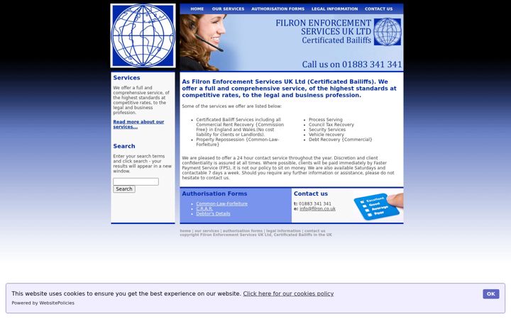 Screenshot of filron.co.uk