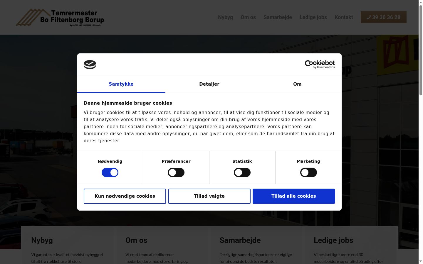 Screenshot del banner di consenso mostrato prima di qualsiasi interazione