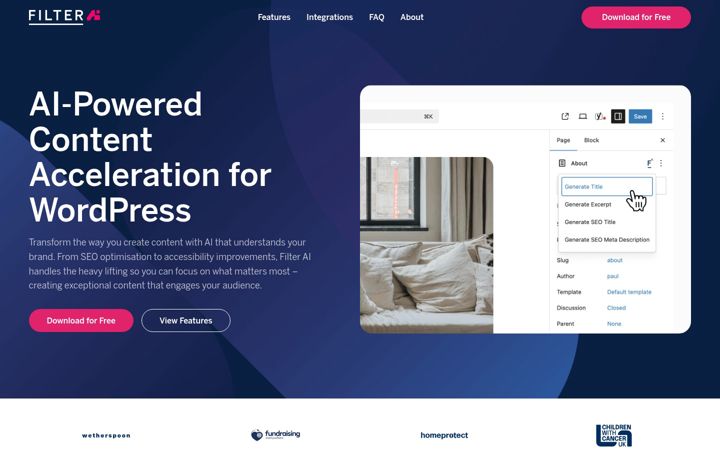 Screenshot of filteraiplugin.com