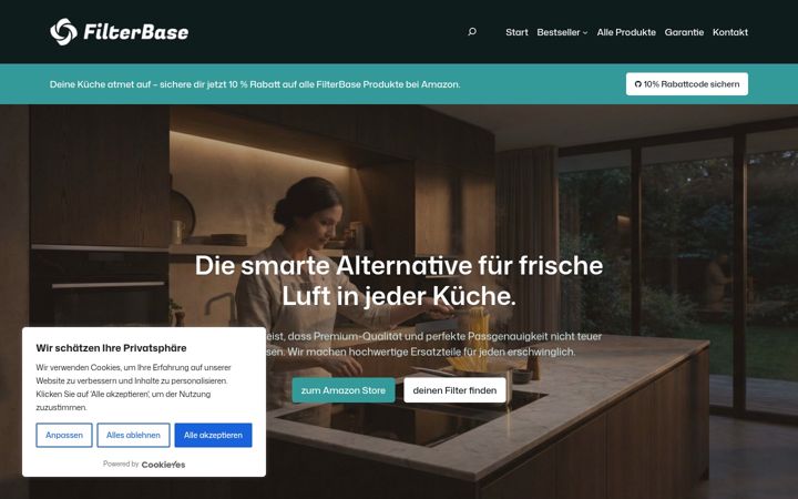 Zrzut ekranu filterbase.de