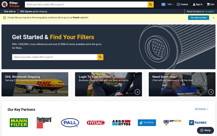 Screenshot of filterfinder.africa
