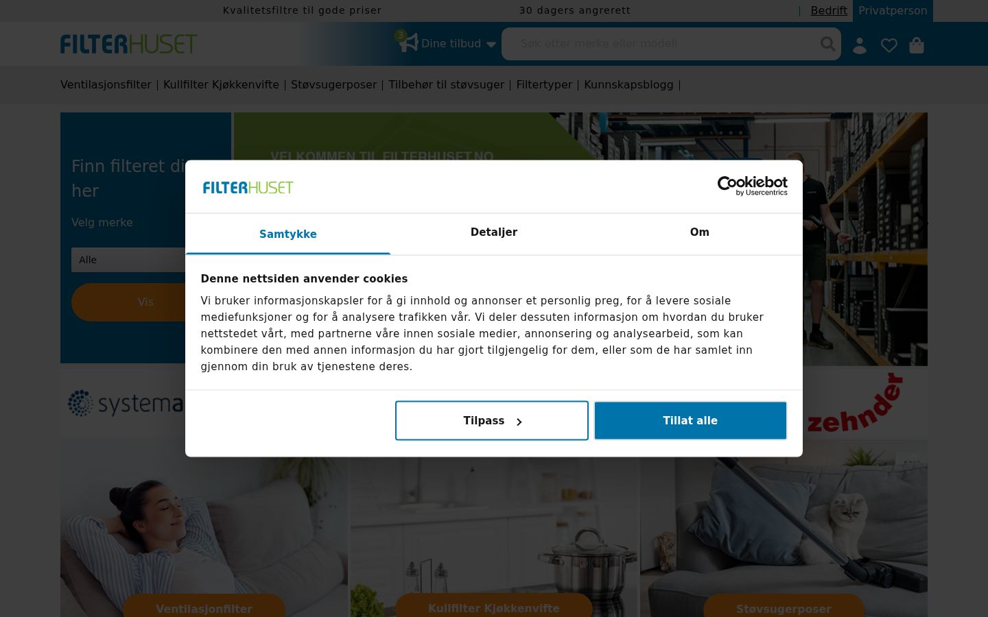 Screenshot del banner di consenso mostrato prima di qualsiasi interazione