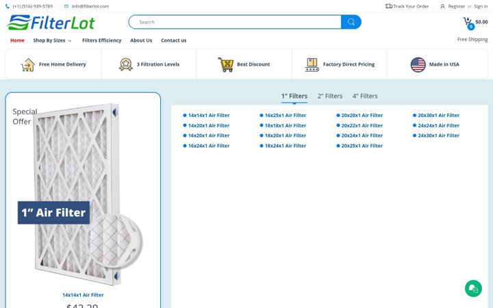 Screenshot of filterlot.com