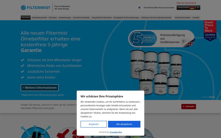 Zrzut ekranu filtermist.de
