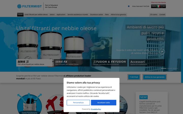Screenshot of filtermist.it