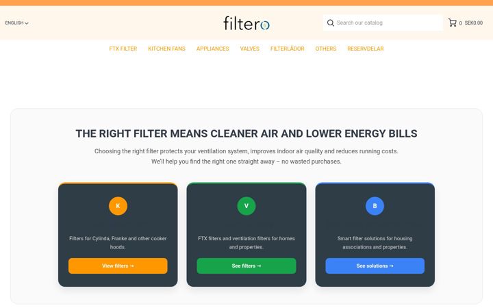 Screenshot of filtero.se