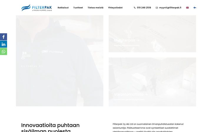 Screenshot of filterpak.fi