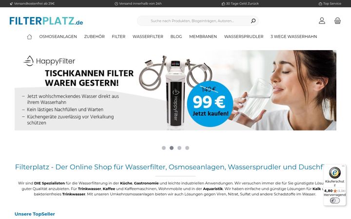 Screenshot of filterplatz.de