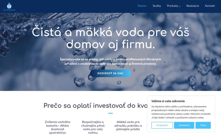 Snimka zaslona za filterservis.sk