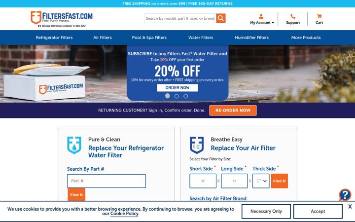 Screenshot of filtersfast.com