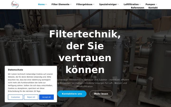 Ekrānuzņēmums no filtertechnik-mv.de