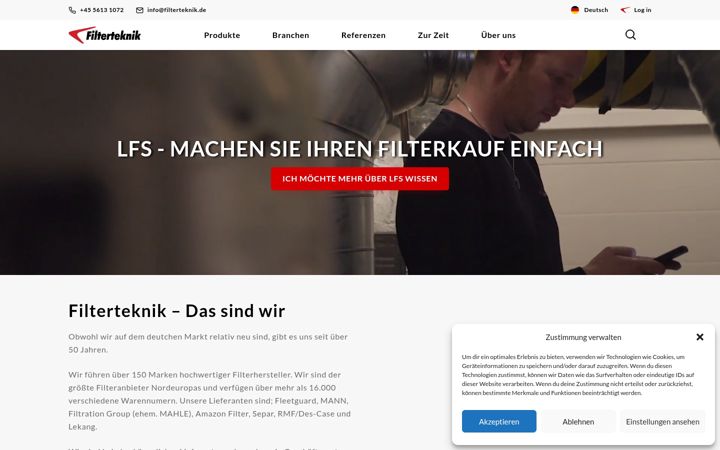 Ekrānuzņēmums no filterteknik.de
