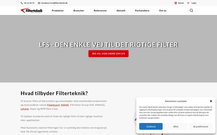 Screenshot of filterteknik.dk