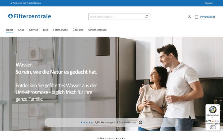 Screenshot of filterzentrale.ch