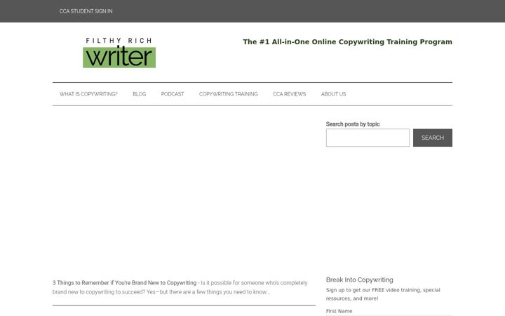 Screenshot of filthyrichwriter.com