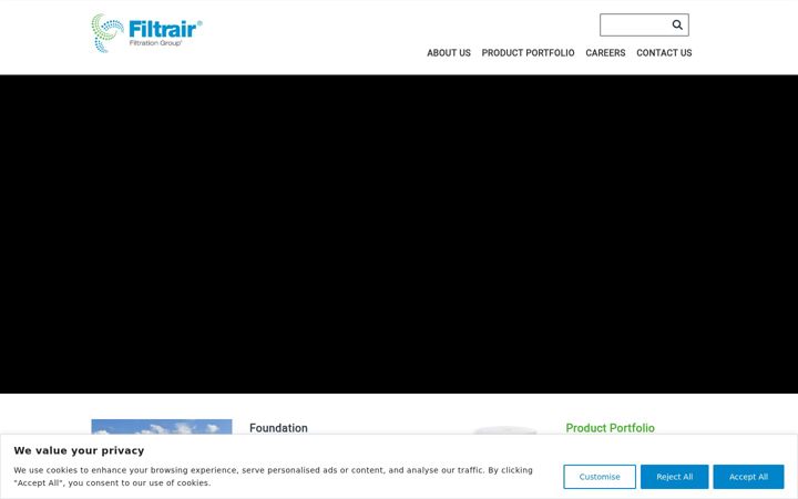Screenshot of filtrair.com
