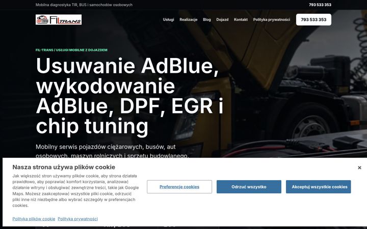 Screenshot of filtrans.com.pl