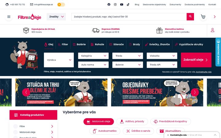 Posnetek zaslona filtreaoleje.sk