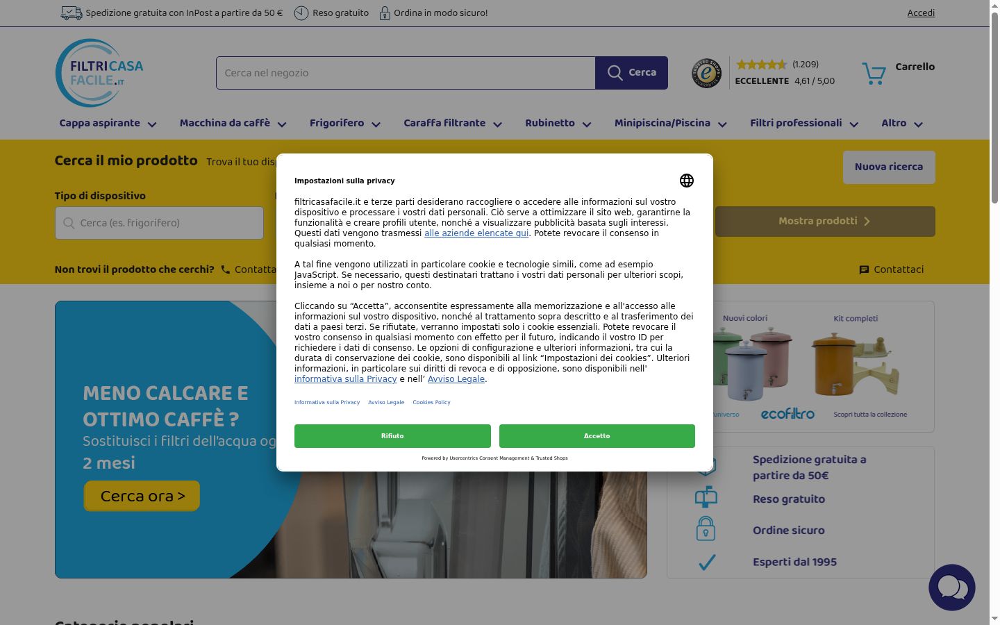 Screenshot tal-banner tal-kunsens muri qabel kwalunkwe interazzjoni