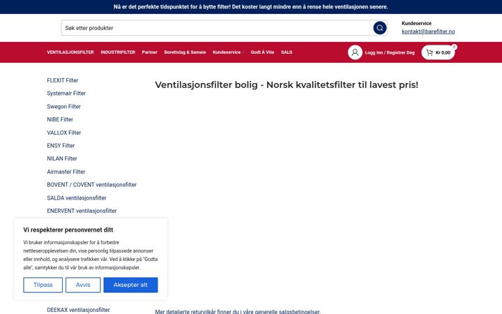 Screenshot of filtrimeister.no
