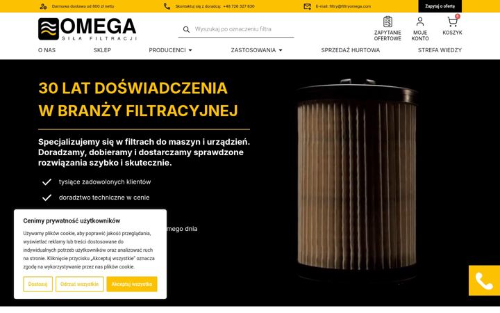 Screenshot of filtryomega.com