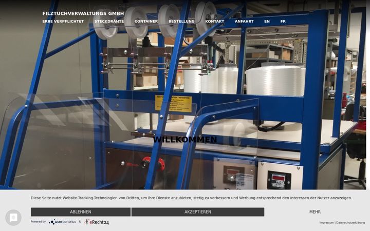 Screenshot of filztuchverwaltung.de