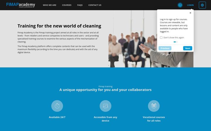 Screenshot of fimapacademy.com