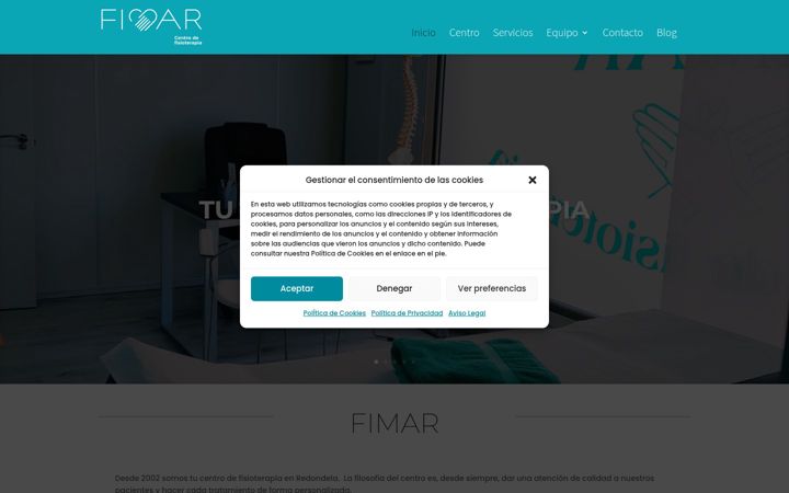 Screenshot of fimarfisioterapia.com