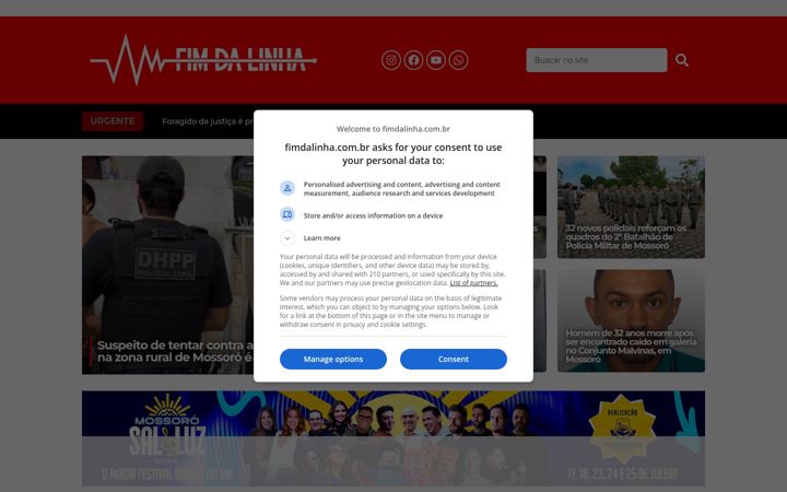 Skærmbillede af fimdalinha.com.br
