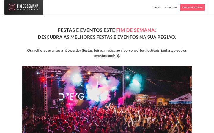 Screenshot of fimdesemana.pt