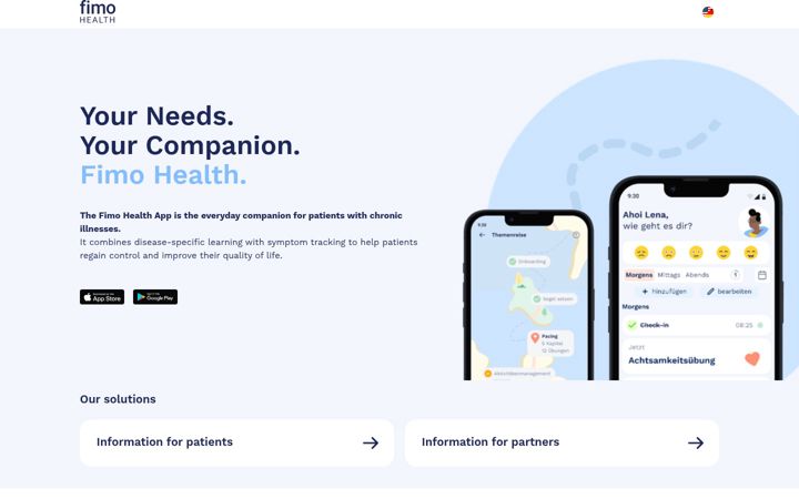 Skärmbild av fimohealth.com