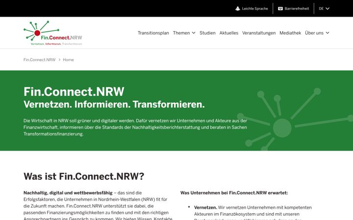 Screenshot of fin-connect-nrw.de