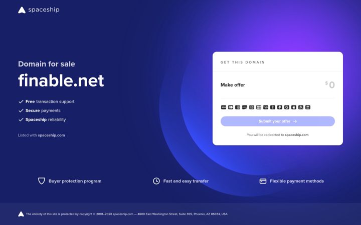 Screenshot of finable.net