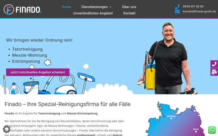 Screenshot of finado-tatortreinigung.de