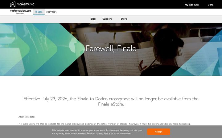 Screenshot of finalemusic.com