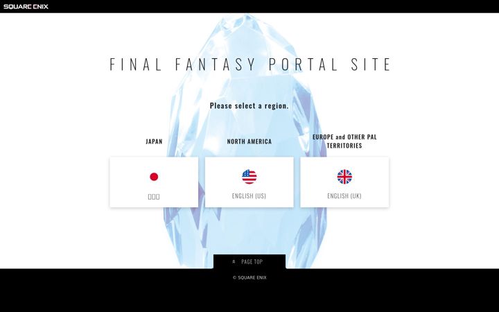 Screenshot of finalfantasy.com